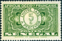 SENEGAL FRANCESE, SEGNATASSE, POSTAGE DUE, MONUMENTI, 1935, FRANCOBOLLI NUOVI (MLH*) Mi:SN P22, Scott:SN J22, Yt:SN T22 - Postage Due