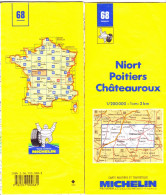 Carte Michelin N°68 -  NIORT - Poitiers - CHATEAUROUX (1989) - Strassenkarten