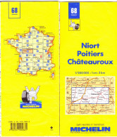 Carte Michelin N°68 -  NIORT - Poitiers - CHATEAUROUX (1989) - Cartes Routières