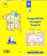 Carte Michelin N°72 -  ANGOULEME - Limoges - GUERET (1987) - Cartes Routières