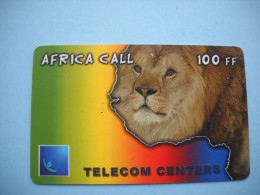 7675 Télécarte  AFRICA CALL TELECOM CENTERS  LION  RECHARGE 100 F ( 2 Scans)  Carte Téléphonique - Sonstige & Ohne Zuordnung