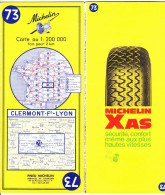 Carte Michelin N°73 -  CLERMONT-FERRAND - LYON (1969) - Wegenkaarten