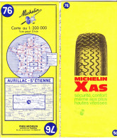 Carte Michelin N°76 -  AURILLAC - SAINT-ETIENNE  (1970) - Cartes Routières