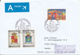 Belgium Cover Sent To Sweden Tienen 11-11-2001 Christmas Stamp And Other - Cartas & Documentos