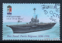 Argentina 1996 Mi# 2318 Used - Short Set - Port Belgrano Naval Base, Cent.  / Aircraft Carrier, "25th Of May" - Gebruikt