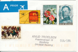 Belgium Cover Sent To Denmark Charleroi 26-3-2001 With More Topic Stamps - Storia Postale