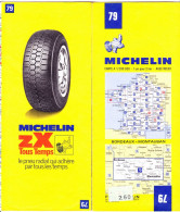 Carte Michelin N°79 -  BORDEAUX - MONTAUBAN  (1974?) - Cartes Routières