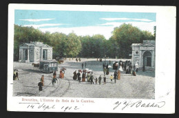 Bruxelles Tramway Paardentram Pferd Tram Horse Attelage Cheval L' Entrée Du Bois De La Cambre 1902 Brussel Htje - Parks, Gärten