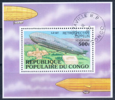 Congo - Brazzaville 1977 Mi# Block 11 Used - History Of The Zeppelin / LZ 127 - Usados