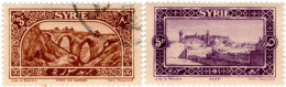 SIRIA, SYRIA, MONUMENTI, 1925, FRANCOBOLLI USATI E NUOVI (MLH*) Scott:SY 182,183 - Gebraucht