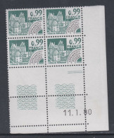 France Préoblitéré N° 167 XX Monuments Historiques : 99 C. En Bloc De 4 Coin Daté Du 11 . 1 . 80 ; 2 Traits, Ss Ch. TB - Precancels