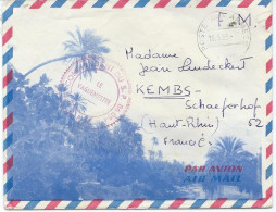 LETTRE PAR AVION 1958 AVEC CACHET ROUGE LE COMMANDANT DU S.P. 86054 - Guerra De Argelia