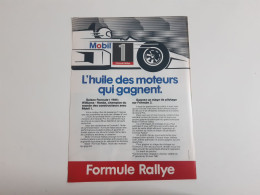 Huile Moteur Mobil 1 Formule Rallye - Publicité De Presse - Altri & Non Classificati