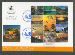 Palestine 512: Nature Reserve WADI  QILT, 2023 FDC Souvenir Sheet, MNH - Palestine