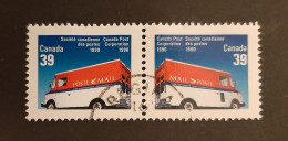 Canada 1990  USED  Sc1272 -1273i    Hor. Se-tenant Pair, Post Corporation - Gebruikt