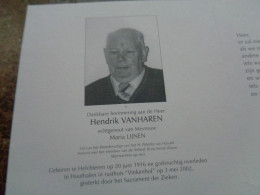 Doodsprentje/Bidprentje   Hendrik VANHAREN   Helchteren 1916-2002 Houthalen  (Echtg M. Lijnen) - Religion & Esotérisme