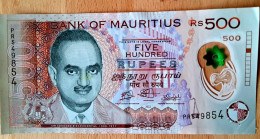 2022 MAURITIUS MAURICE 500 RUPEES Polymer, New Date And New Signatures Circulated - See Pictures - Mauricio