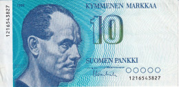 BILLETE DE FINLANDIA DE 10 MARKKAA DEL AÑO 1986 EN CALIDAD EBC (XF)  (BANKNOTE) - Finnland