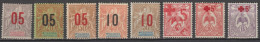 NOUVELLE CALEDONIE - 1912/1915 - ANNEES COMPLETES YVERT N°105/112 * MLH  - COTE = 18.25 EUR - Années Complètes