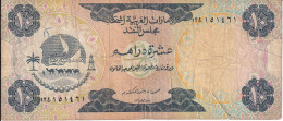 BILLETE DE EMIRATOS ARABES DE 10 DIRHAMS DEL AÑO 1973  (BANKNOTE) - Emirats Arabes Unis