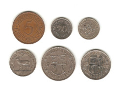 296/ Ile Maurice : 5 Cents 1978 - 20 Cents 1987 - 1/4 Roupie 1975 - 1/2 Roupie 1978 - 1 Rupee 1978 Et 1987 - Maurice
