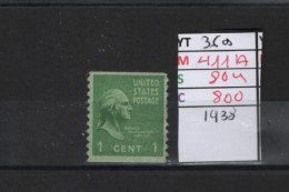 PRIX FIXE Obl 369 YT 411A MIC SCO GIB George Washington  1938 Etats Unis 58A/02  Dentelée Verticalement - Usados