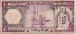 BILLETE DE ARABIA SAUDITA DE 10 RIYAL DEL AÑO 1977   (BANKNOTE) - Arabie Saoudite