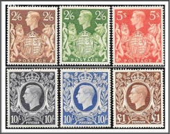 KGVI High-Value Set Of 6 Stamps To £1 SG476-478c Mounted Mint - Neufs