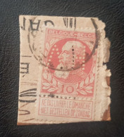 Belgium Perfin On Paper Used Classic Stamp - 1863-09