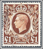 KGVI 1939-48 £1 Brown SG478b Fine Used - Used Stamps