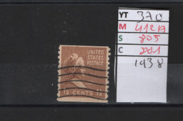 PRIX FIXE Obl 370 YT 412A MIC 805 SCO 801 GIB Martha Washington 1938 Etats Unis 58A/02  Dentelée Verticalement - Used Stamps