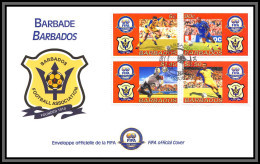 81217 Barbados Barbade Y&t N°1125/1128 100 Years Of FIFA 2004 TB Fdc Premier Jour Football Soccer - Barbados (1966-...)