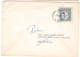 Suède - Lettre Militaire De 1957 - Oblit Stockholm - Exp Vers L'Egypte - Bataillon FN Suédois - - Storia Postale