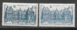 Variété Sur Le N° 760 Bleu Foncé Et Bleu Clair, Neufs Avec Trace De Charnières - Unused Stamps