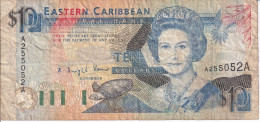 BILLETE DE ANTIGUA - EASTERN CARIBBEAN CENTRAL DE 10 DOLLARS DEL AÑO 1994  (BANKNOTE) - Caraibi Orientale