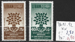 LIBAN PA 191-92 ** Côte 2.80 € - Réfugiés