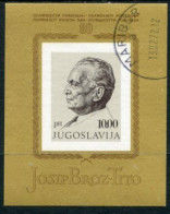 YUGOSLAVIA 1972 Tito 80th Birthday Block Used.  Michel Block 17 - Used Stamps