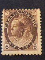 SG 159.  6c Brown.  MH*. CV £100 - Unused Stamps