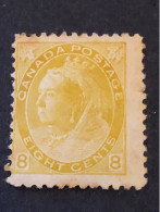 SG 161.  8c Orange Yellow.  MH*. CV £130   Toning On The Reverse - Unused Stamps