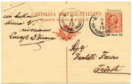 ITALIE - CARTE POSTALE 10C LEONI DE DURAZZO POUR TRIESTE, 1915 - Albanien