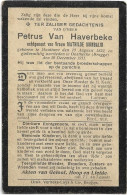 Doodsprentje  *  Van Haverbeke Petrus  (° Houtave 1832 / + Oostkerke 1911) X Monbaliu Mathilde - Religion & Esotérisme