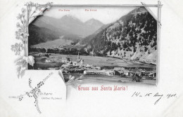 GRUSS AUS SANTA MARIA ► Alter Und Seltener Lichtdruck Mit Dorfbild Anno 1901 - Santa Maria In Calanca