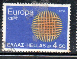 GREECE GRECIA HELLAS 1970 EUROPA CEPT UNITED 4.50d USED USATO OBLITERE' - Oblitérés