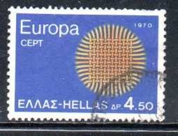 GREECE GRECIA HELLAS 1970 EUROPA CEPT UNITED 4.50d USED USATO OBLITERE' - Usati