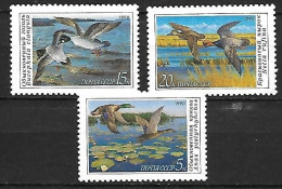 Russia CCCP - MNH** Complete 1990 Set 3/3 : Mallard +  Common Goldeneye +  Red-crested Pochard - Patos