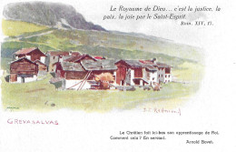 GREVASALVAS OBERHALB SILS ► Schöne Künstlerkarte Vom Maiensäss, Ca.1900 - Sils Im Engadin/Segl