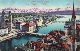 SUISSE - Zürich - Zürich Mit Den Alpen - Carte Postale Ancienne - Zürich