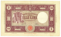 1000 LIRE BARBETTI GRANDE M TESTINA BI REPUBBLICA ITALIANA 22/07/1946 BB+ - Other & Unclassified