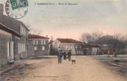 LAUTREC (Tarn)  - Place Du Mercadial - Tirage Couleurs (RARE) - Voyagé 1910 (2 Scans) Bordeaux Caudéran 26 Rue Villebrun - Lautrec