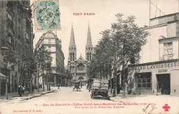 FRANCE - Tout Paris - Vue De La Rue De Jourdain - Eglise Saint Jean Baptiste De Belleville - Carte Postale Ancienne - Eglises